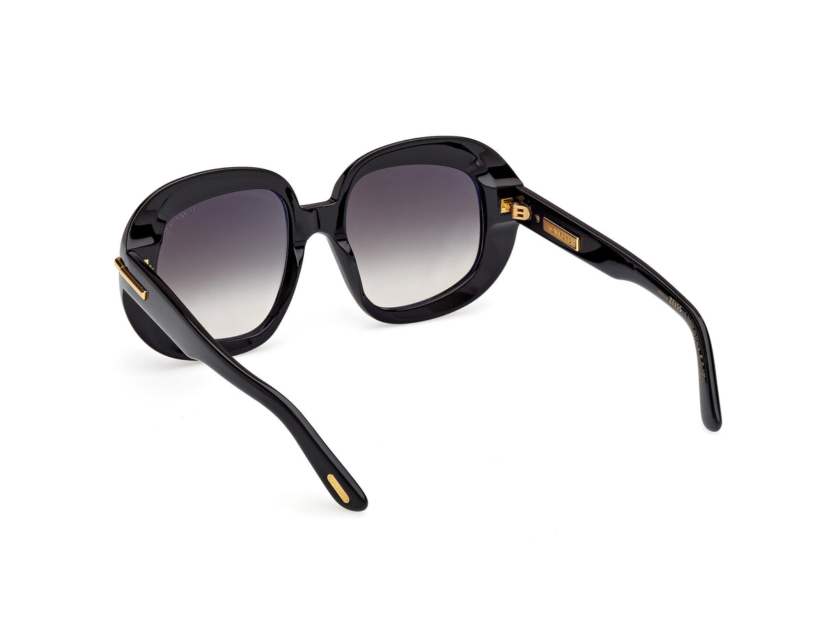 Tom Ford FT123701B53 shiny black  / gradient smoke