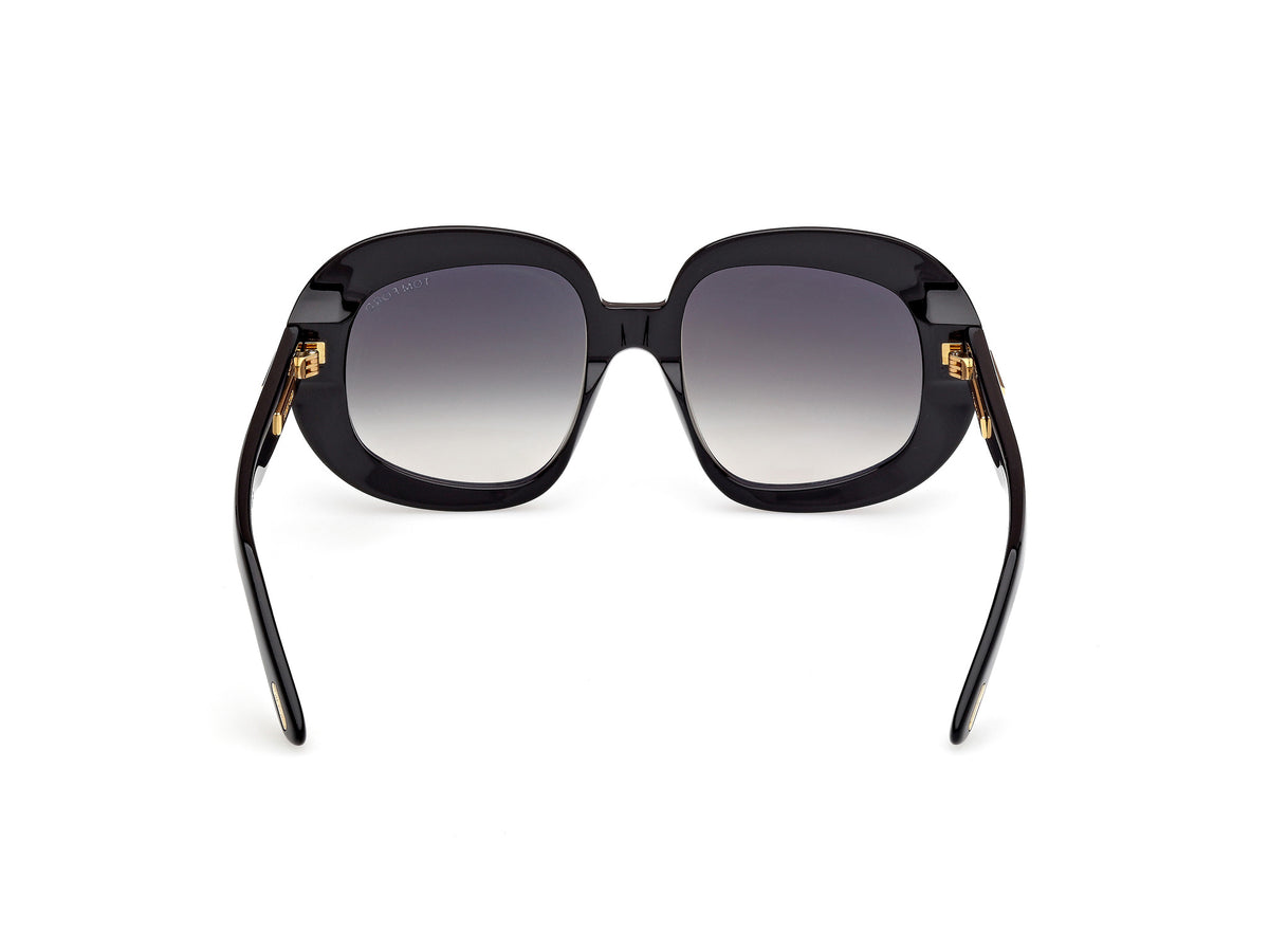Tom Ford FT123701B53 shiny black  / gradient smoke