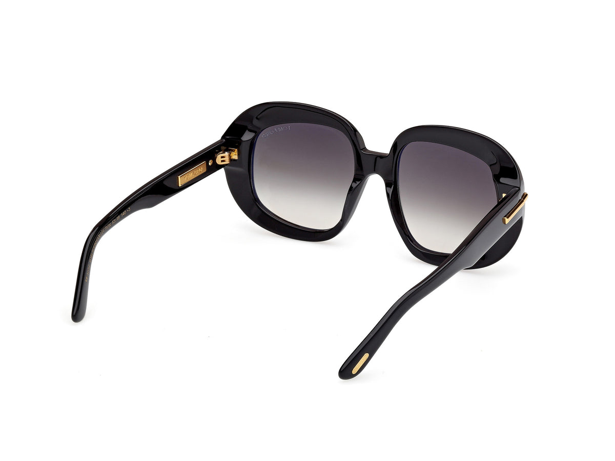 Tom Ford FT123701B53 shiny black  / gradient smoke