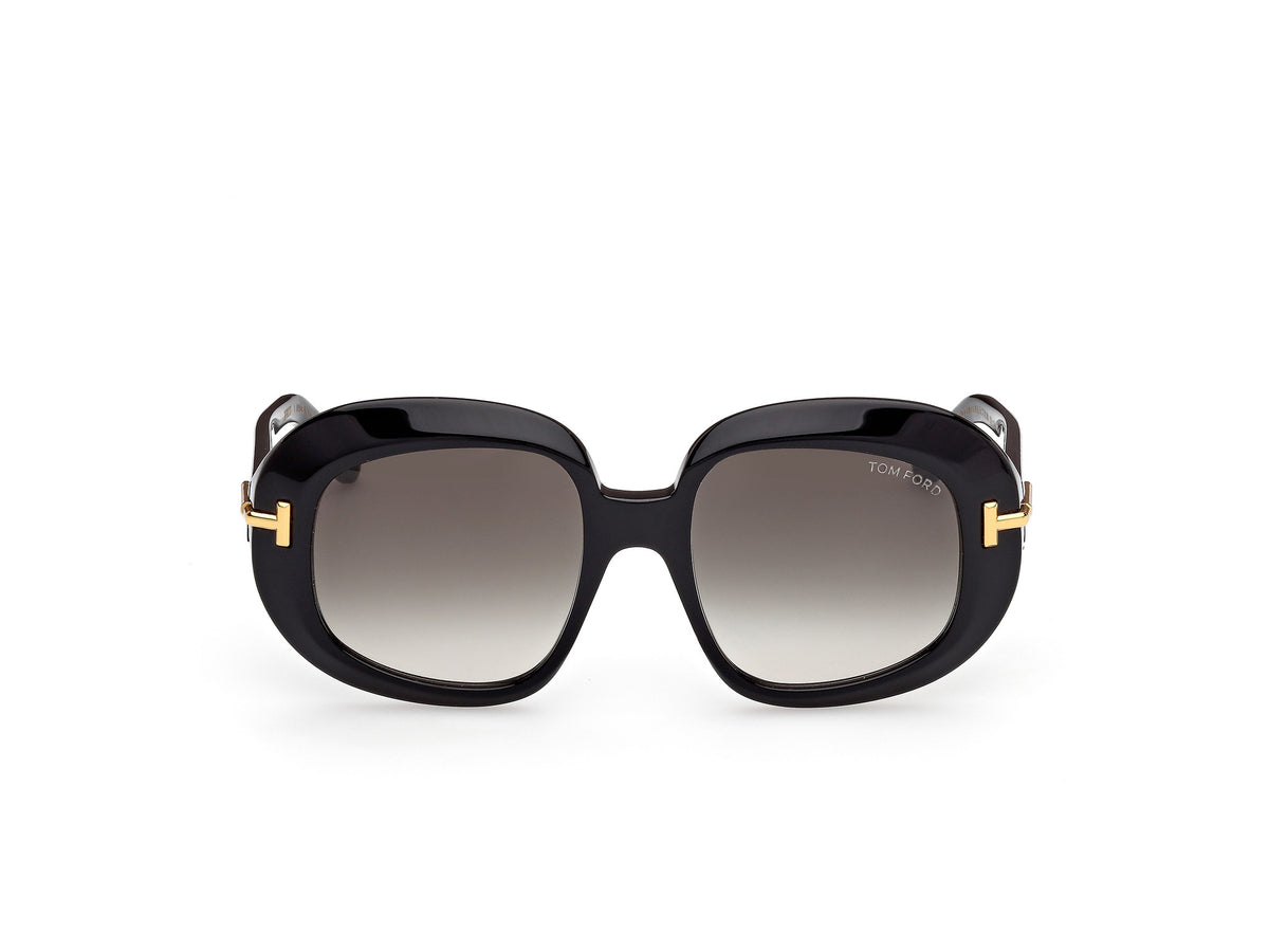 Tom Ford FT123701B53 shiny black  / gradient smoke