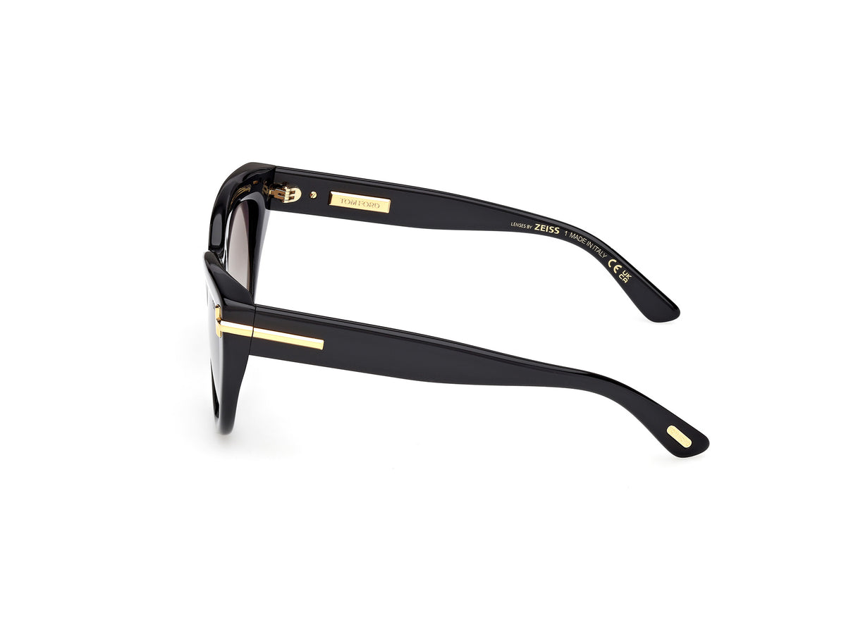Tom Ford FT125201B52 shiny black  / gradient smoke