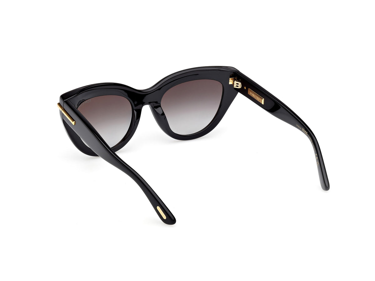 Tom Ford FT125201B52 shiny black  / gradient smoke