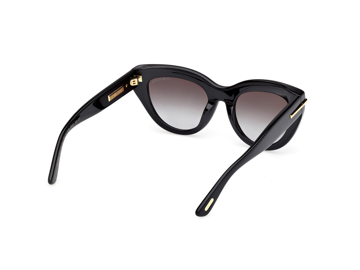 Tom Ford FT125201B52 shiny black  / gradient smoke