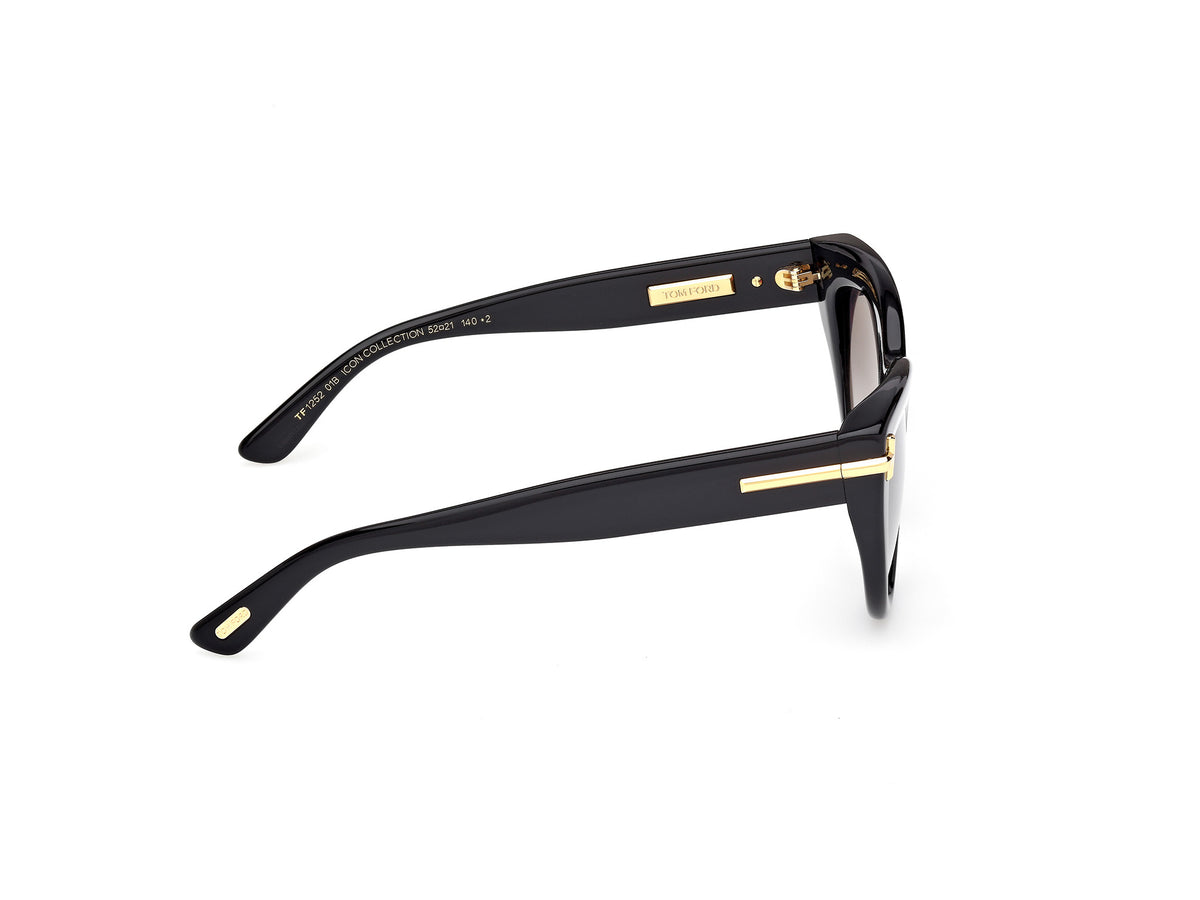 Tom Ford FT125201B52 shiny black  / gradient smoke