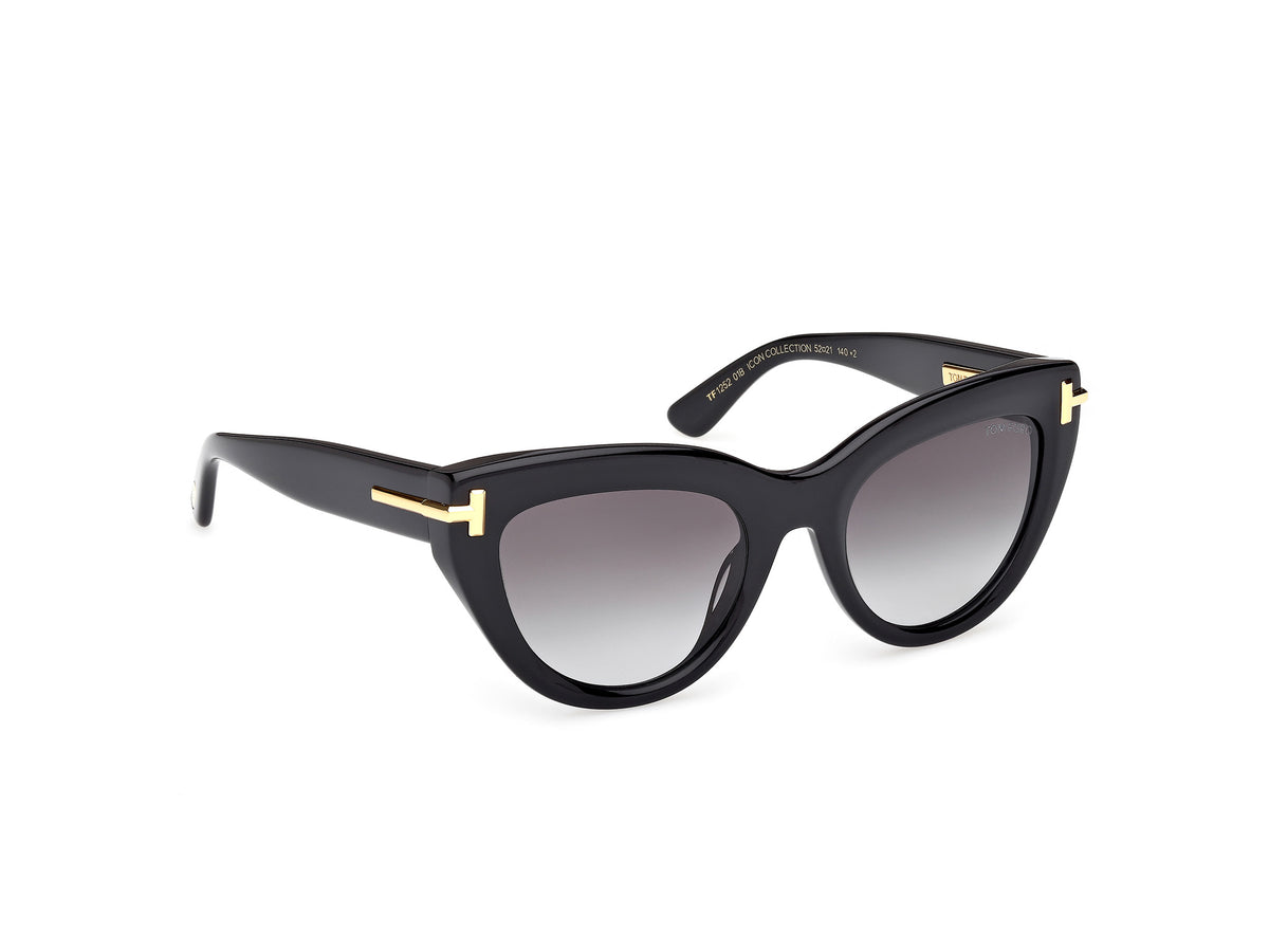 Tom Ford FT125201B52 shiny black  / gradient smoke