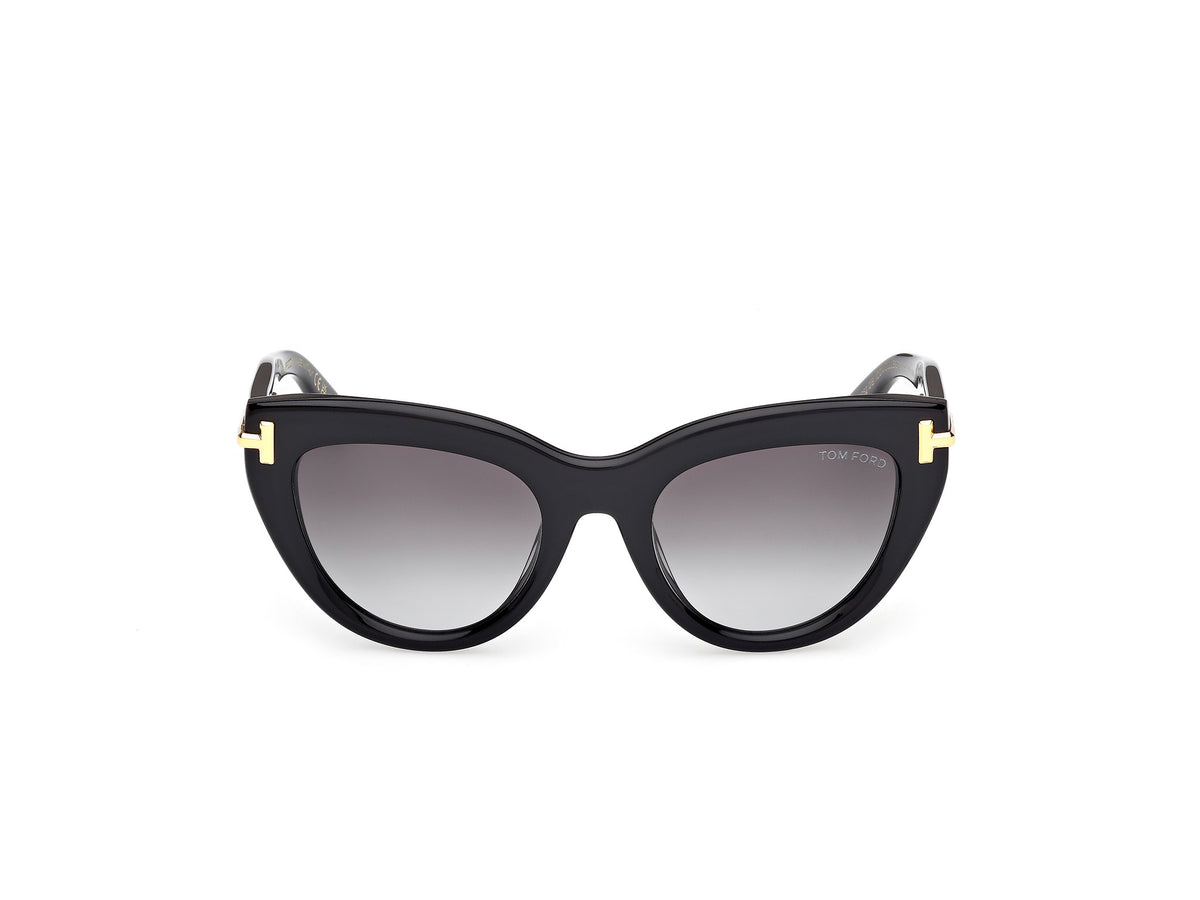 Tom Ford FT125201B52 shiny black  / gradient smoke