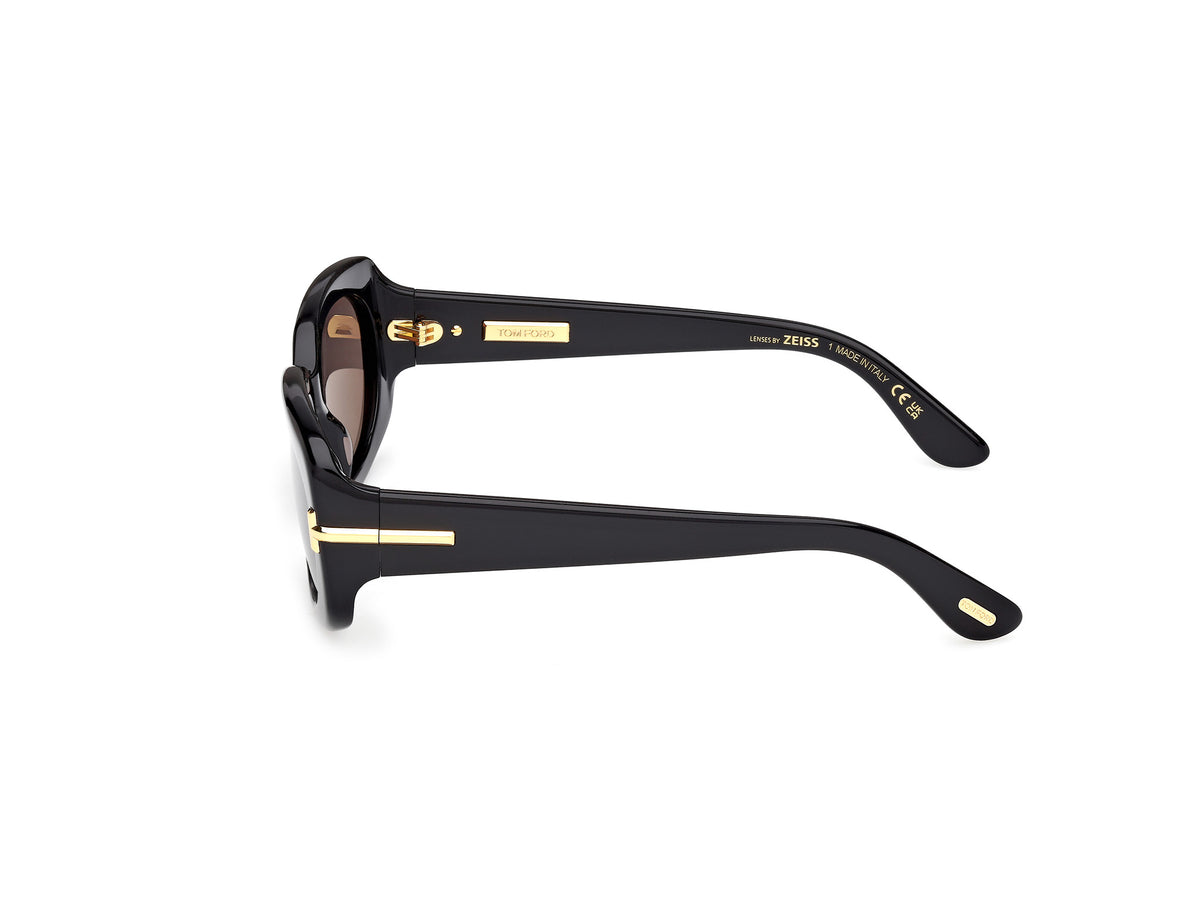 Tom Ford FT125301A54 shiny black  / smoke