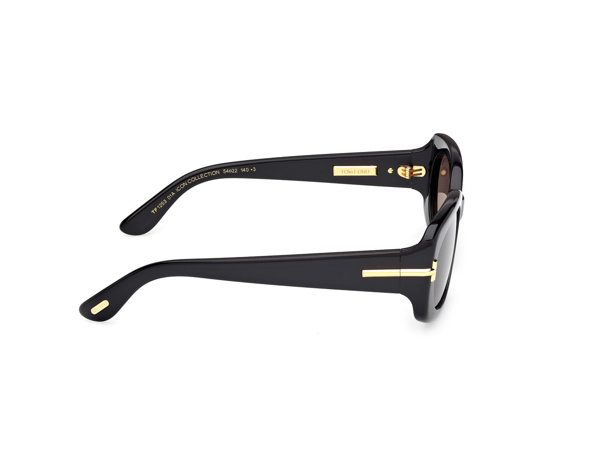 Tom Ford FT125301A54 shiny black  / smoke