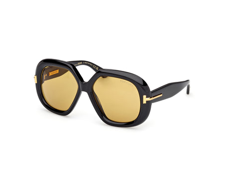 Tom Ford FT127801E56 shiny black  / brown