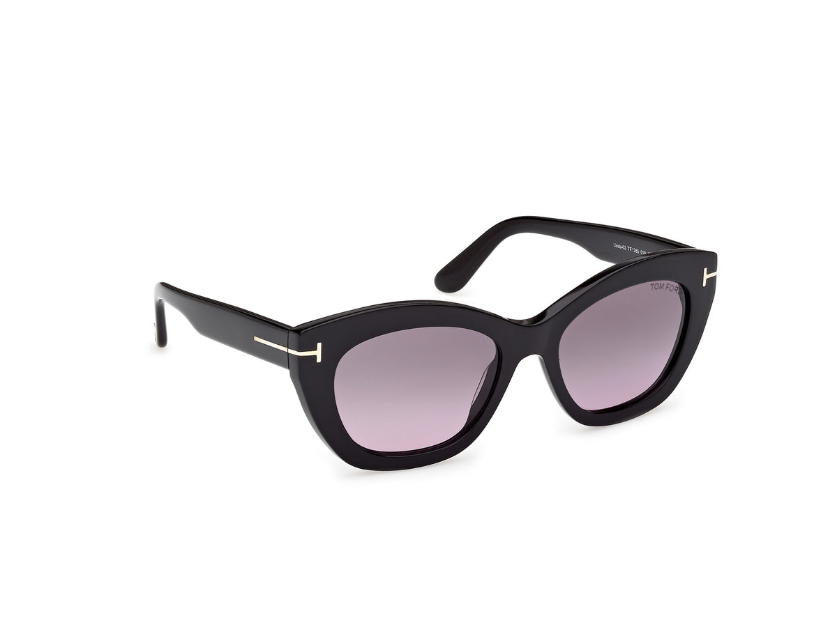 Tom Ford FT128501B53 shiny black  / gradient smoke