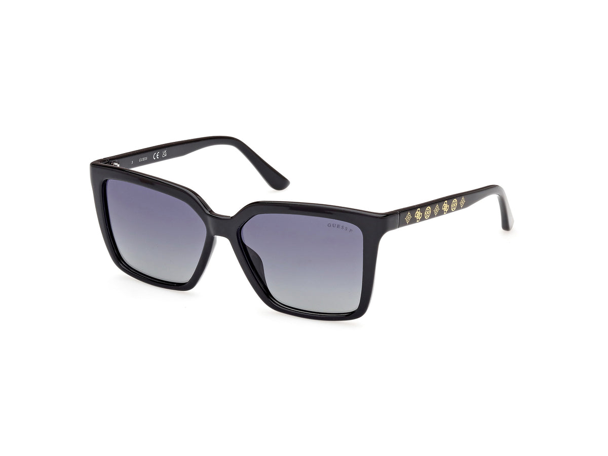 Guess GU00099 01D 55 Shiny Black  / Smoke Polarized
