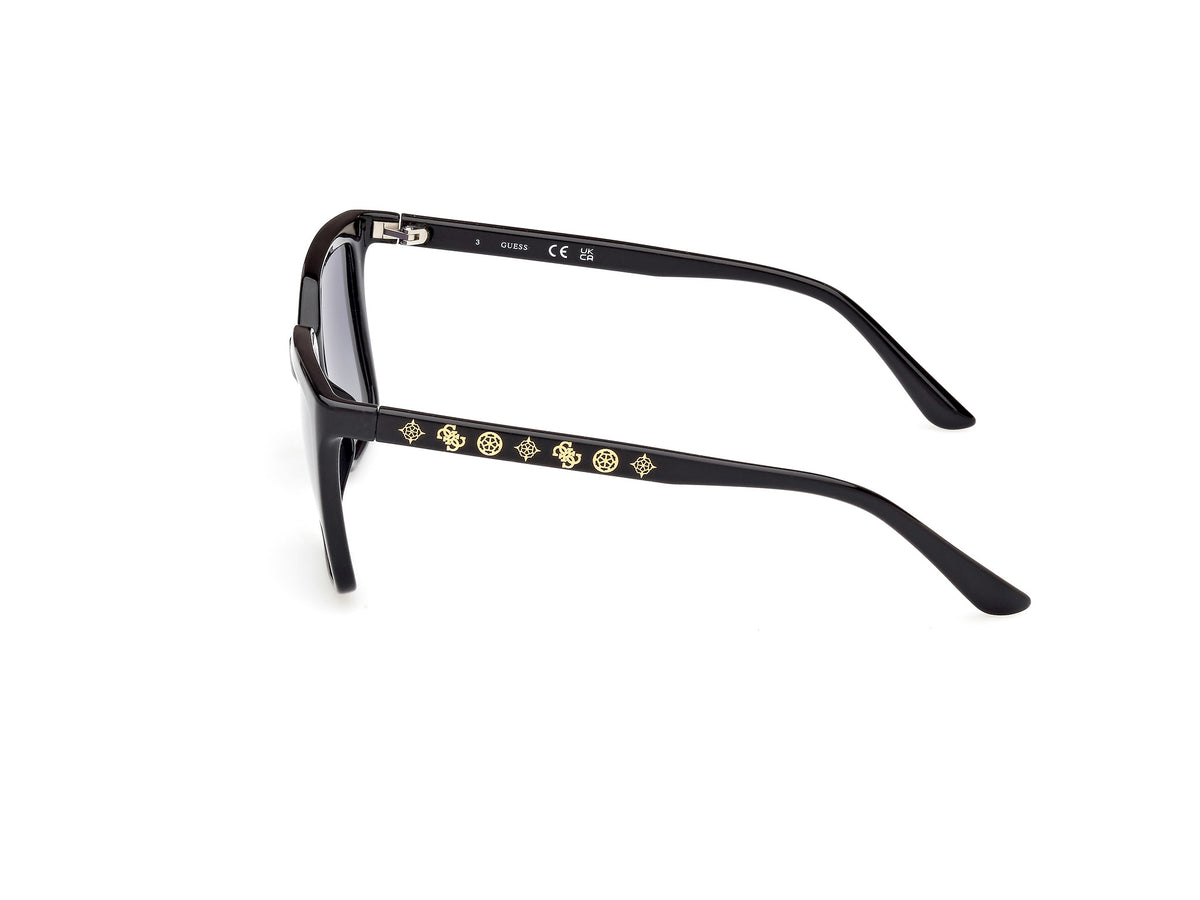 Guess GU00099 01D 55 Shiny Black  / Smoke Polarized