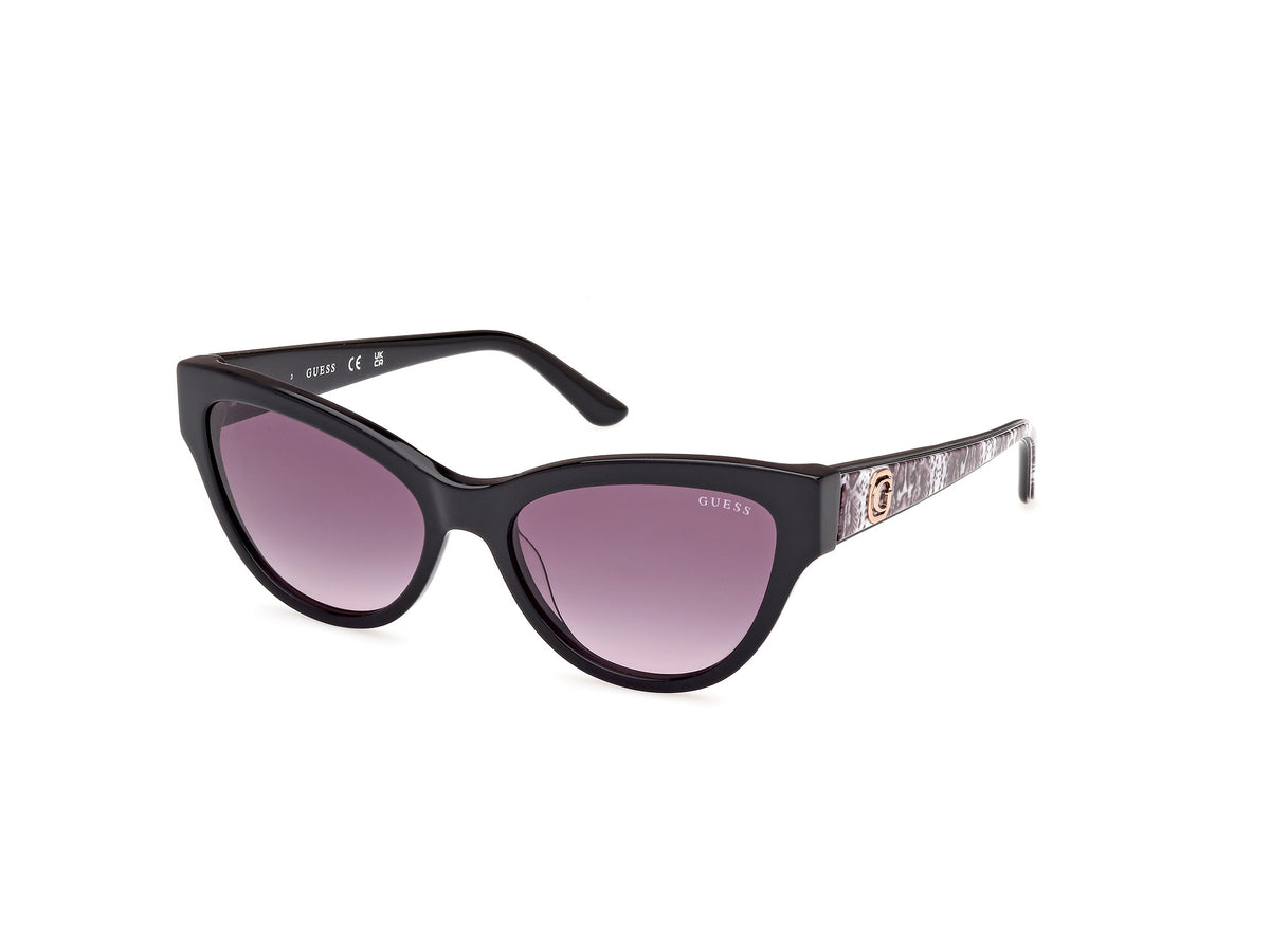 GUESS GU00112 01B 56 Shiny Black  / Gradient Smoke - Blue Star Eyewear
