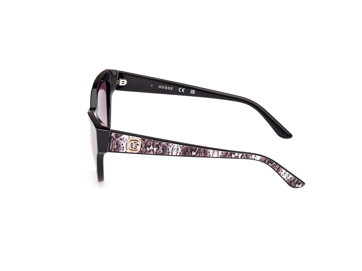 GUESS GU00112 01B 56 Shiny Black  / Gradient Smoke - Blue Star Eyewear