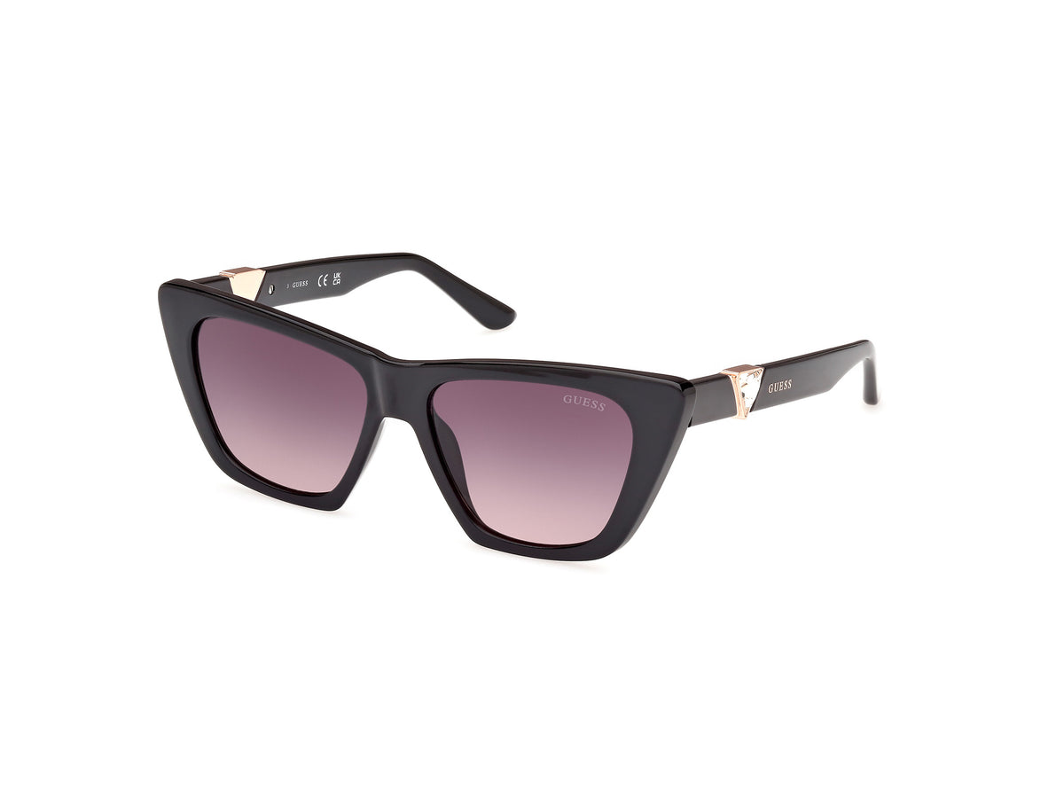 Guess GU00139 01B 53 Shiny Black / Gradient Smoke - Blue Star Eyewear