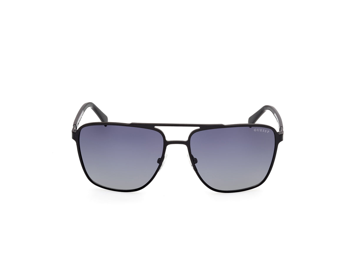 Guess GU0021002D60 matte black / smoke polarized
