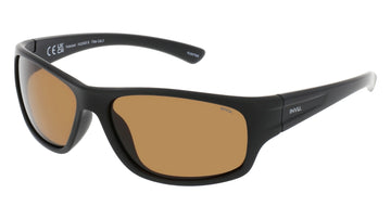 INVU Ultra Polarised Sunglasses  -  IA22405B Matt Black  w/  Solid Brown