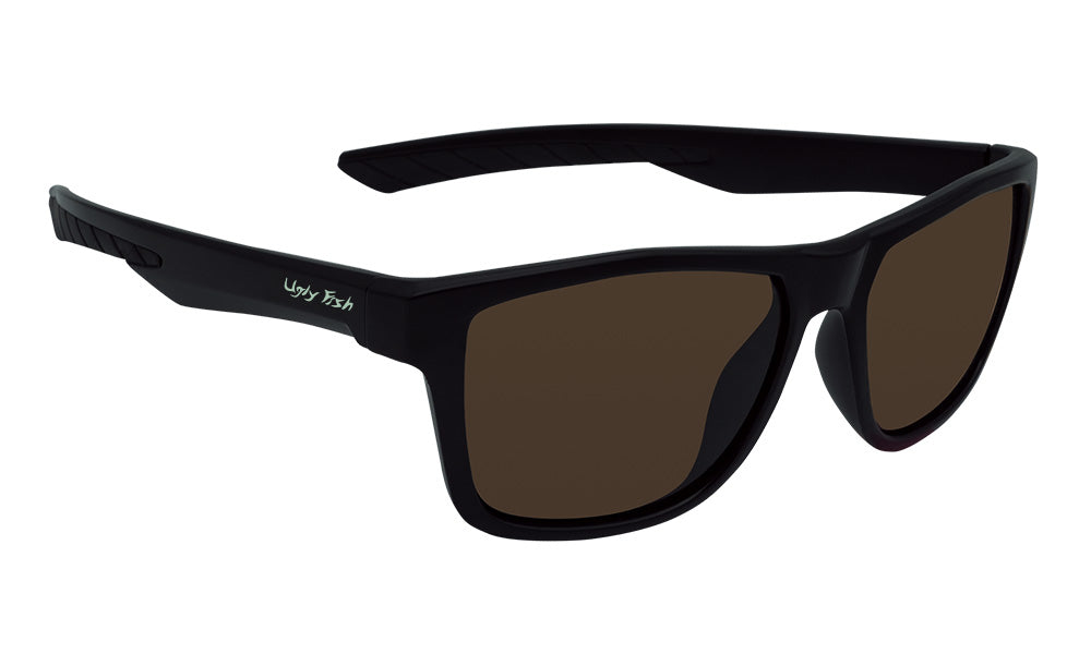 Ugly Fish PFN480 Recycled Fishing Net Polarised Sunglasses Matt Black Frame/ Brown Lens