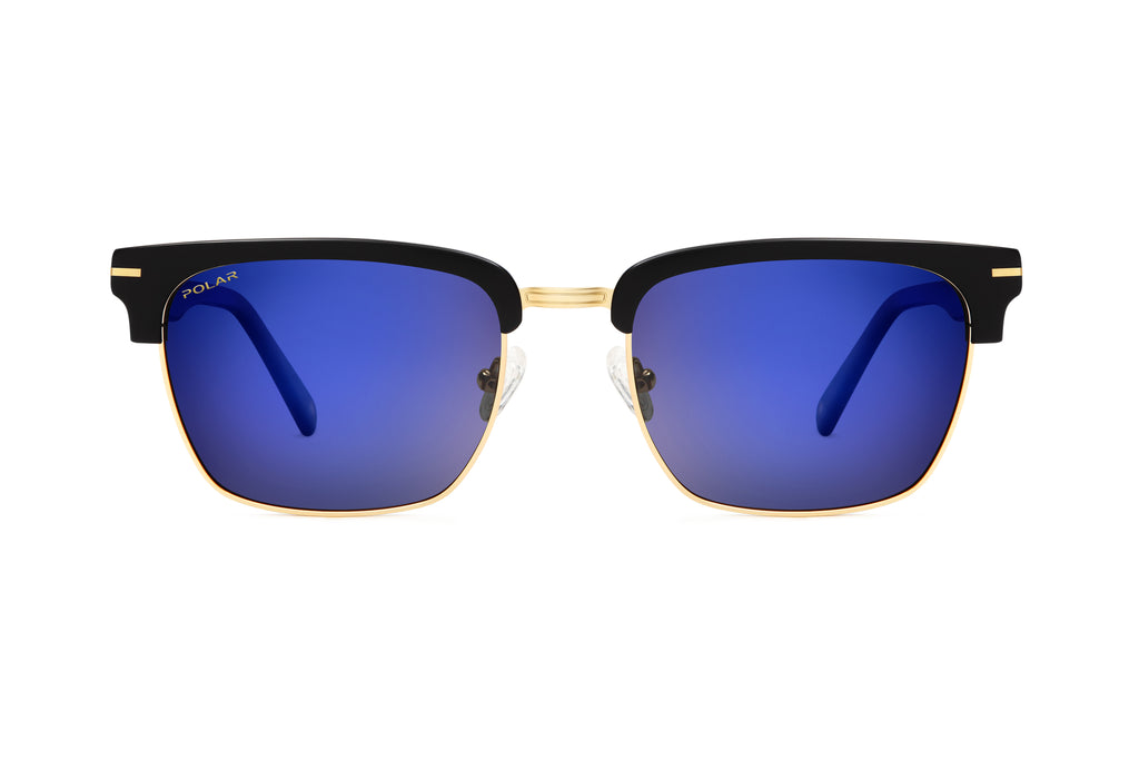 Polar Gold 120 78C Shiny Black - Gold / Blue Mirrored 55 / Glass / Acetate - Stainless Steel