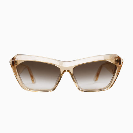 Valley - PIAF - Champagne w. Black Swarovski Crystals Gold Metal Trim / Polarised Brown Gradient Lens - Blue Star Eyewear
