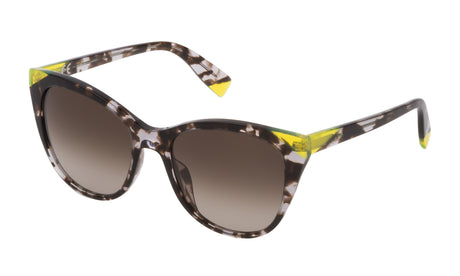 Sunglasses Furla 335V 721  Clear Havana With Accent Of Fluro Yellow 5418 3