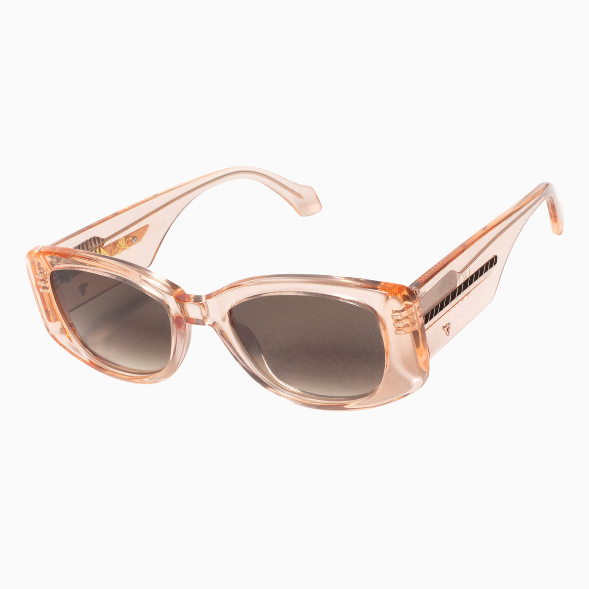 Valley - SID - Crystal Pink w. Rose Gold Metal Trim / Brown Gradient Lens - Blue Star Eyewear
