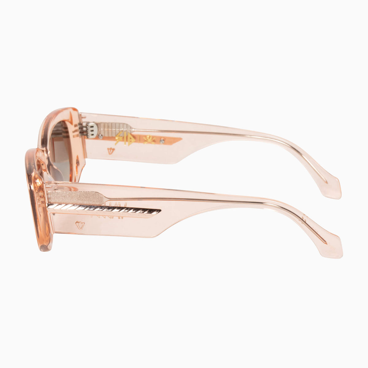 Valley - SID - Crystal Pink w. Rose Gold Metal Trim / Brown Gradient Lens - Blue Star Eyewear