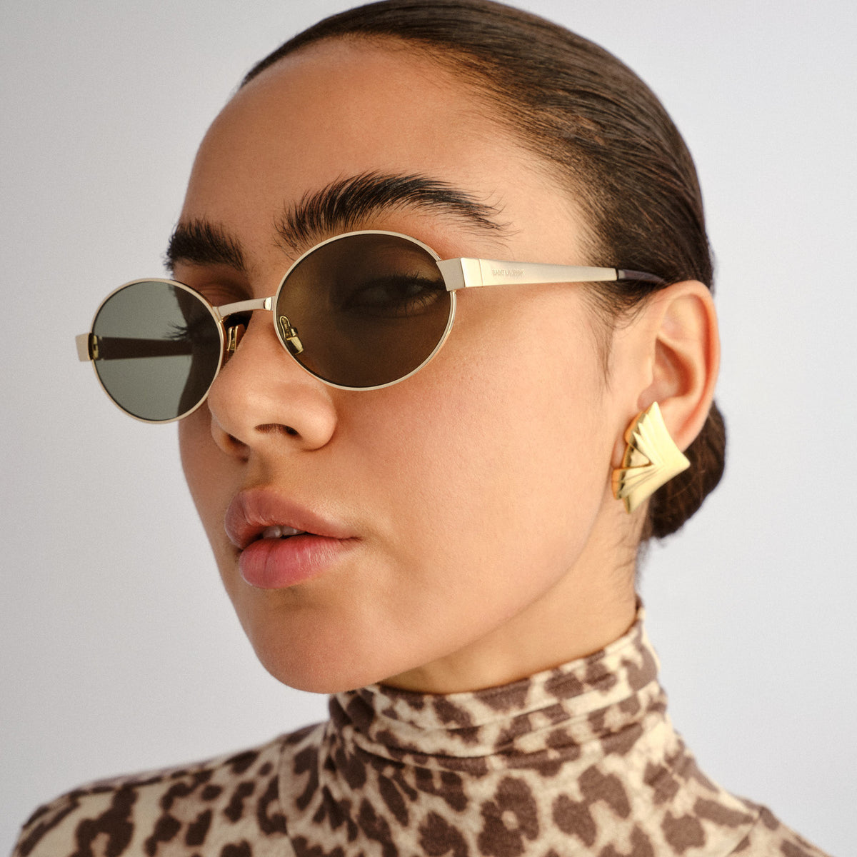 Saint Laurent SL692003 Gold/ Green Lens