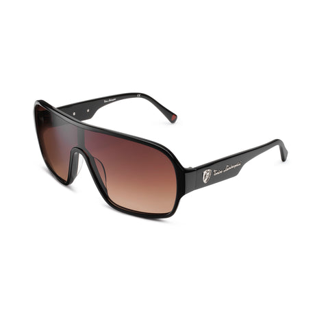 Tonino Lamborghini Black Acetate, Shaded Brown Lens