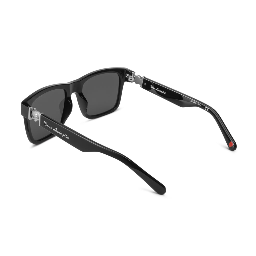 Tonino Lamborghini Black Acetate, Grey Lenses