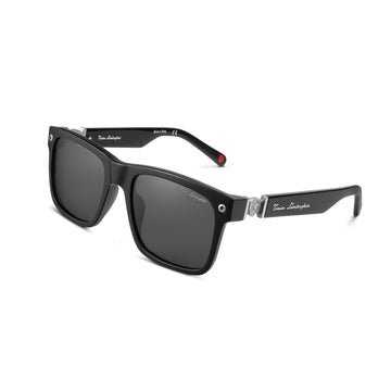 Tonino Lamborghini Black Acetate, Grey Lenses