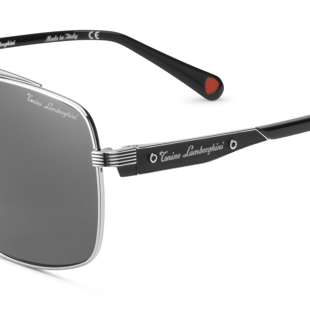 Tonino Lamborghini Silver Stainless Steel Grey Lens