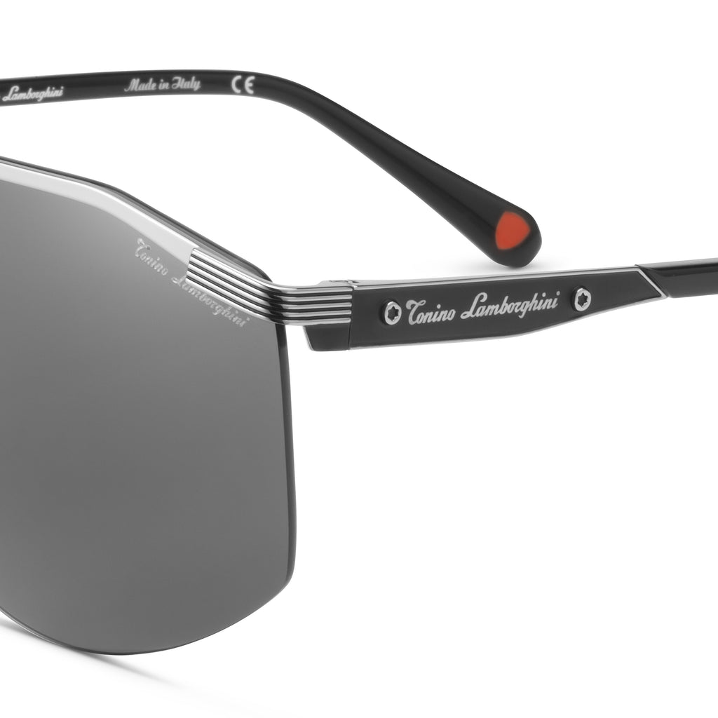 Tonino Lamborghini Gun Stainless  Steel Mask , Grey Lenses