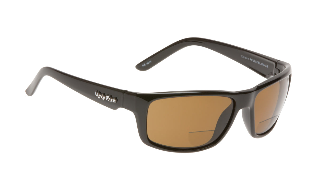 Ugly Fish Bifocal Polarised XENON BIFOCAL BL.BR+AR+2.50 Shiny Black Frame/ Brown Lens - Blue Star Eyewear