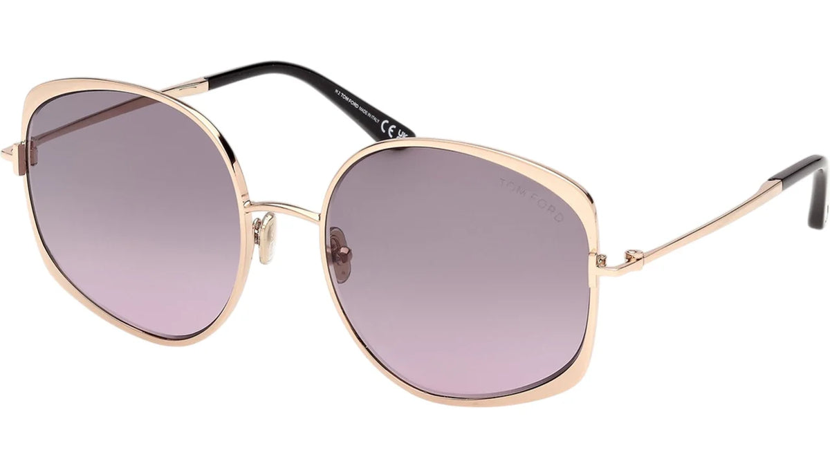 Tom Ford Abbey-02 FT13495828B Shiny Rose Gold/ Gradient Smoke
