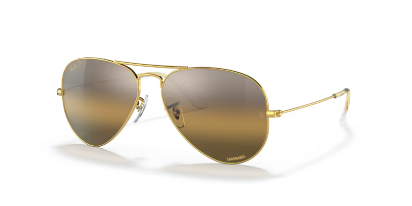 Ray-Ban Aviator 0RB3025 9196G5 62 Gold/ Silver/Brown
