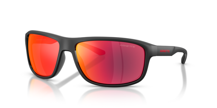 Arnette 0AN437429006Q64 Matte Recycled Black/ Red-Yellow Mirror