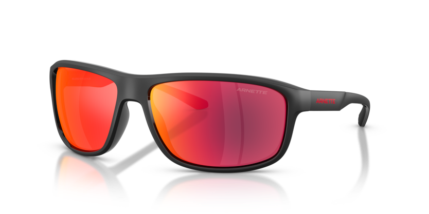 Arnette 0AN437429006Q64 Matte Recycled Black/ Red-Yellow Mirror
