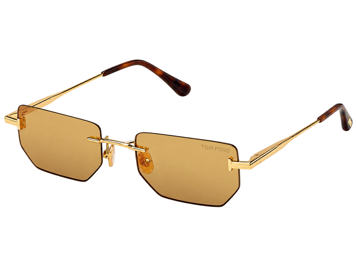 Tom Ford FT13555330E Shiny Deep Gold/ Brown