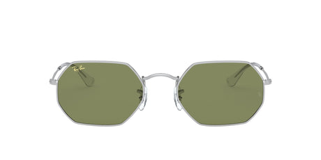 RB 3556 Ray-Ban Octagonal Silver /  Bottle Green 53 - Blue Star Eyewear