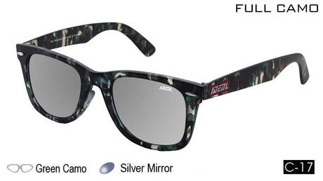IDEAL Polarised Sunglasses Full Camo Colour:Green Camo/Silver Mirror - Blue Star Eyewear