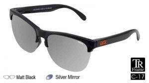 IDEAL Polarised Sunglasses Rimless 288-9002 Matt Black/ Silver Mirror - Blue Star Eyewear