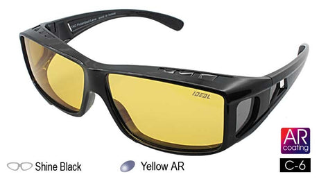IDEAL Polarised Fit-Over Sunglasses 588-8917 Shine Black/Yellow Shine Black/Yellow - Blue Star Eyewear