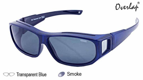 IDEAL Polarised Fit-Over Sunglasses 588-8976 Transparent Blue/Smoke - Blue Star Eyewear