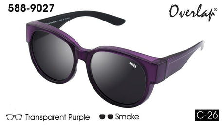 IDEAL Polarised Fit-Over Sunglasses 588-9027 Transparent Purple/Smoke - Blue Star Eyewear