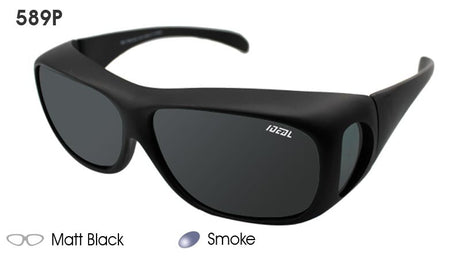 IDEAL Polarised Fit-Over Sunglasses 589P Matt Black/Dark Green Matt Black/Dark Green - Blue Star Eyewear
