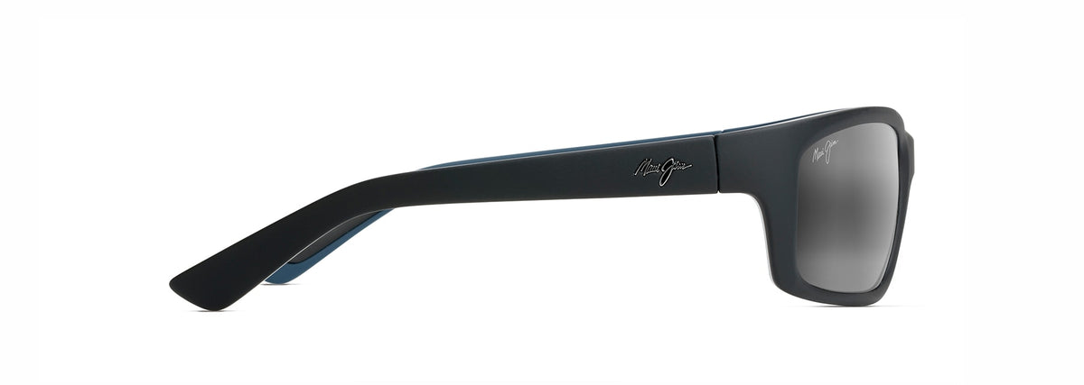 Maui Jim Kanaio Coast 766-02MD Matte Soft Black/White/Blue  / Neutral Grey Polarised - Blue Star Eyewear