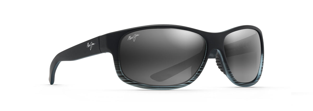 Maui Jim Kaiwi Channel 840-11D Grey Black Stripe  / Neutral Grey Polarised - Blue Star Eyewear