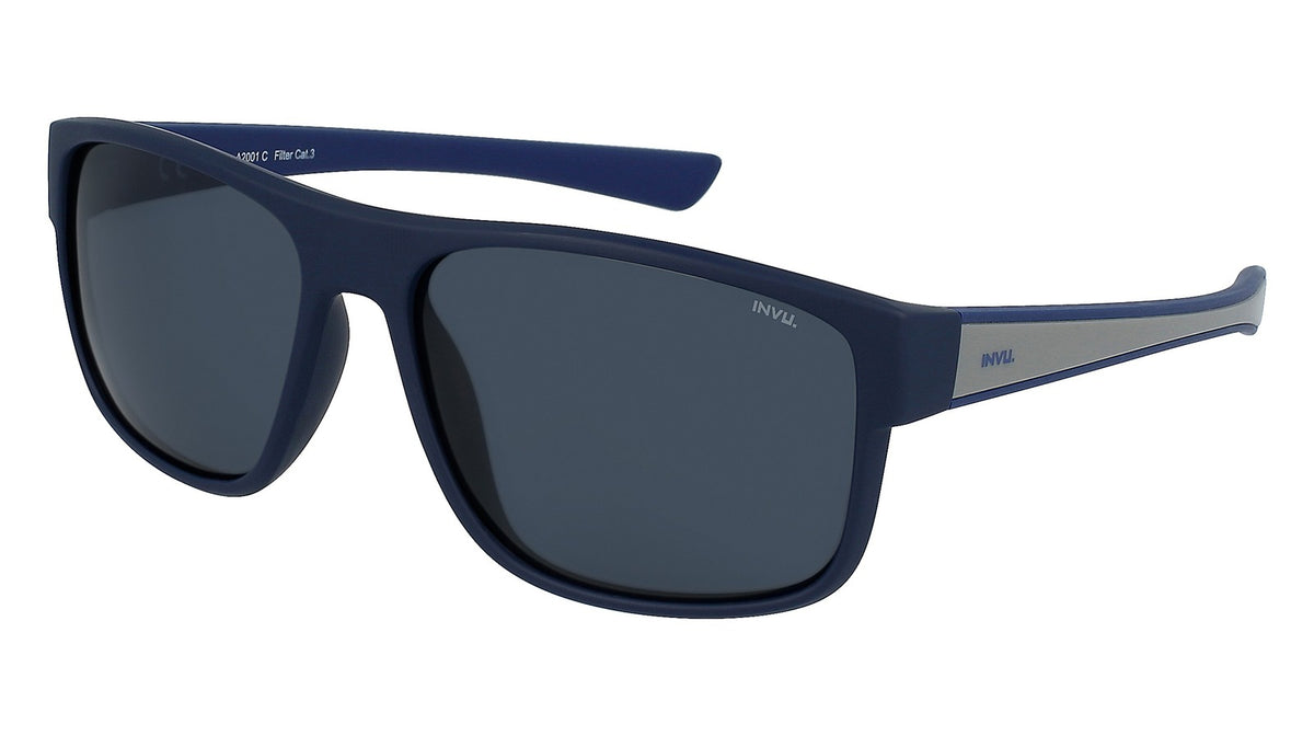INVU Ultra Polarised Sunglasses  Matt Navy/Clear Grey Men Sunglasses - Blue Star Eyewear