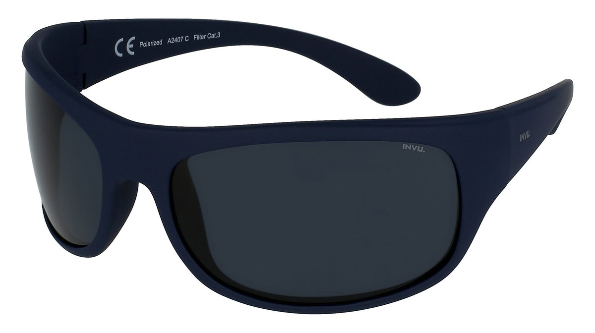 INVU Ultra Polarised Sunglasses  Rubb. Blue Men Sunglasses - Blue Star Eyewear